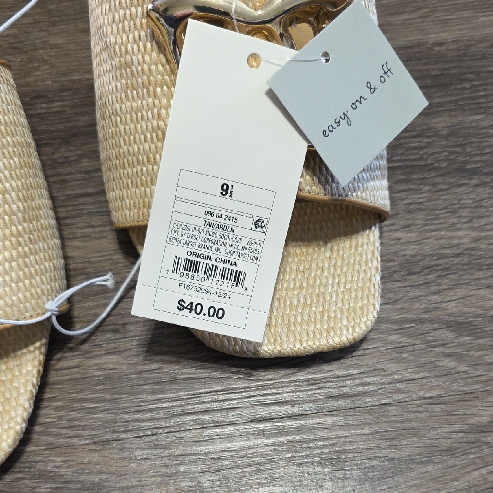 A New Day Women's Cream Mules with Gold Accent - Picture 4 of 4